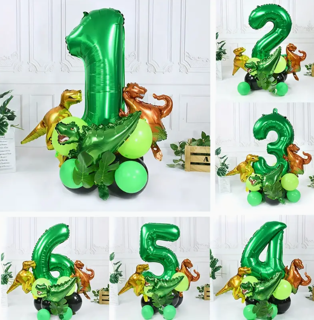 Globos Número Dino